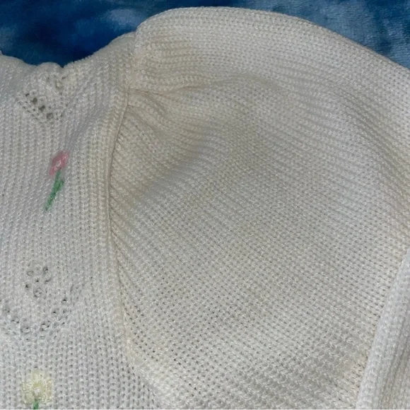 VINTAGE GIRLS LARGE 6X CARDIGAN BUTTON SWEATER - Picture 10 of 10